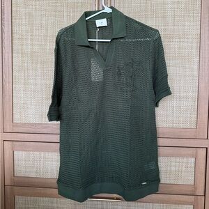 Men's Ché Green Mesh Polo Shirt